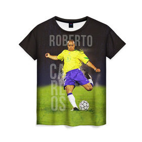 Женская футболка 3D с принтом Roberto Carlos в Новосибирске, 100% полиэфир ( синтетическое хлопкоподобное полотно) | прямой крой, круглый вырез горловины, длина до линии бедер | Тематика изображения на принте: carlos | football | roberto carlos | дели дайнамос | роберто | роберто карлос | футбол | футболист