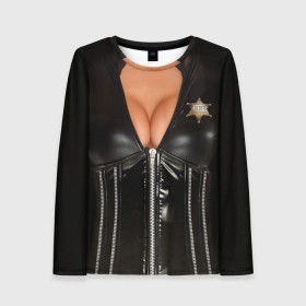 Женский лонгслив 3D с принтом Костюм шерифа в Новосибирске, 100% полиэстер | длинные рукава, круглый вырез горловины, полуприлегающий силуэт | год | грудь | костюм | новый | ролевые | тело | шериф