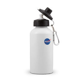 Бутылка спортивная с принтом NASA в Новосибирске, металл | емкость — 500 мл, в комплекте две пластиковые крышки и карабин для крепления | астронавты | космос | наса