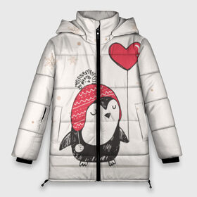 Женская зимняя куртка 3D с принтом Пингвин с шариком в Новосибирске, верх — 100% полиэстер; подкладка — 100% полиэстер; утеплитель — 100% полиэстер | длина ниже бедра, силуэт Оверсайз. Есть воротник-стойка, отстегивающийся капюшон и ветрозащитная планка. 

Боковые карманы с листочкой на кнопках и внутренний карман на молнии | пингвин