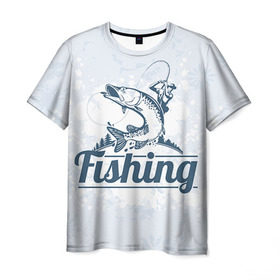 Мужская футболка 3D с принтом Рыбалка в Новосибирске, 100% полиэфир | прямой крой, круглый вырез горловины, длина до линии бедер | fishing | рыба | рыбак | рыбалка | туризм