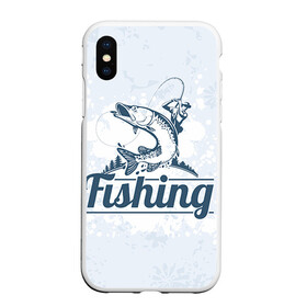 Чехол для iPhone XS Max матовый с принтом Рыбалка в Новосибирске, Силикон | Область печати: задняя сторона чехла, без боковых панелей | fishing | рыба | рыбак | рыбалка | туризм