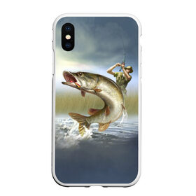 Чехол для iPhone XS Max матовый с принтом Щука в Новосибирске, Силикон | Область печати: задняя сторона чехла, без боковых панелей | fishing | рыба | рыбак | рыбалка | туризм | щука