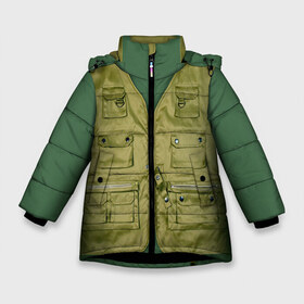 Зимняя куртка для девочек 3D с принтом Жилетка рыбака в Новосибирске, ткань верха — 100% полиэстер; подклад — 100% полиэстер, утеплитель — 100% полиэстер. | длина ниже бедра, удлиненная спинка, воротник стойка и отстегивающийся капюшон. Есть боковые карманы с листочкой на кнопках, утяжки по низу изделия и внутренний карман на молнии. 

Предусмотрены светоотражающий принт на спинке, радужный светоотражающий элемент на пуллере молнии и на резинке для утяжки. | fishing | жилет | камуфляж | рыба | рыбак | рыбалка | туризм