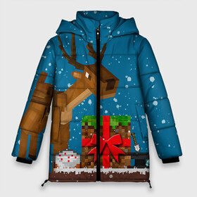 Женская зимняя куртка 3D с принтом Minecraft в Новосибирске, верх — 100% полиэстер; подкладка — 100% полиэстер; утеплитель — 100% полиэстер | длина ниже бедра, силуэт Оверсайз. Есть воротник-стойка, отстегивающийся капюшон и ветрозащитная планка. 

Боковые карманы с листочкой на кнопках и внутренний карман на молнии | крипер