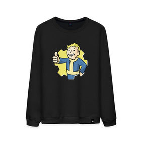 Мужской свитшот хлопок с принтом Vault Boy в Новосибирске, 100% хлопок |  | boy | fallout | pip | vault | vault boyубежище | фаллаут