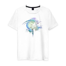 Мужская футболка хлопок с принтом final fantasy xiii logo в Новосибирске, 100% хлопок | прямой крой, круглый вырез горловины, длина до линии бедер, слегка спущенное плечо. | final fantasy xiii logo финальная фантазия
