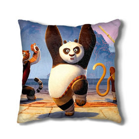 Подушка 3D с принтом Кунг фу панда в Новосибирске, наволочка – 100% полиэстер, наполнитель – холлофайбер (легкий наполнитель, не вызывает аллергию). | состоит из подушки и наволочки. Наволочка на молнии, легко снимается для стирки | kung fu | kung fu panda | panda | кунг фу | кунг фу панда | кунгфу | панда. кунг фу | по