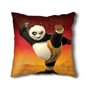 Подушка 3D с принтом Кунг фу панда в Новосибирске, наволочка – 100% полиэстер, наполнитель – холлофайбер (легкий наполнитель, не вызывает аллергию). | состоит из подушки и наволочки. Наволочка на молнии, легко снимается для стирки | Тематика изображения на принте: kung fu | kung fu panda | panda | кунг фу | кунг фу панда | кунгфу | панда. кунг фу | по