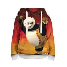 Детская толстовка 3D с принтом Кунг фу панда в Новосибирске, 100% полиэстер | двухслойный капюшон со шнурком для регулировки, мягкие манжеты на рукавах и по низу толстовки, спереди карман-кенгуру с мягким внутренним слоем | kung fu | kung fu panda | panda | кунг фу | кунг фу панда | кунгфу | панда. кунг фу | по