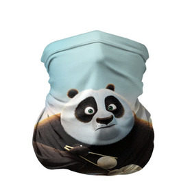 Бандана-труба 3D с принтом Кунг фу панда в Новосибирске, 100% полиэстер, ткань с особыми свойствами — Activecool | плотность 150‒180 г/м2; хорошо тянется, но сохраняет форму | Тематика изображения на принте: панда