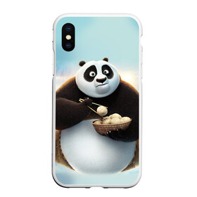 Чехол для iPhone XS Max матовый с принтом Кунг фу панда в Новосибирске, Силикон | Область печати: задняя сторона чехла, без боковых панелей | Тематика изображения на принте: панда