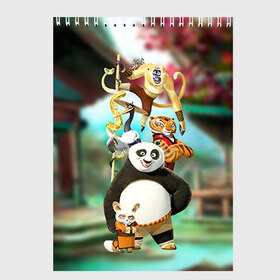 Скетчбук с принтом Кунг фу панда в Новосибирске, 100% бумага
 | 48 листов, плотность листов — 100 г/м2, плотность картонной обложки — 250 г/м2. Листы скреплены сверху удобной пружинной спиралью | Тематика изображения на принте: kung fu | kung fu panda | panda | кунг фу | кунг фу панда | кунгфу | панда. кунг фу | по