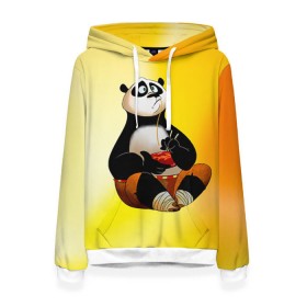 Женская толстовка 3D с принтом Кунг фу панда в Новосибирске, 100% полиэстер  | двухслойный капюшон со шнурком для регулировки, мягкие манжеты на рукавах и по низу толстовки, спереди карман-кенгуру с мягким внутренним слоем. | kung fu | kung fu panda | panda | кунг фу | кунг фу панда | кунгфу | панда. кунг фу | по