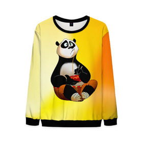 Мужской свитшот 3D с принтом Кунг фу панда в Новосибирске, 100% полиэстер с мягким внутренним слоем | круглый вырез горловины, мягкая резинка на манжетах и поясе, свободная посадка по фигуре | Тематика изображения на принте: kung fu | kung fu panda | panda | кунг фу | кунг фу панда | кунгфу | панда. кунг фу | по