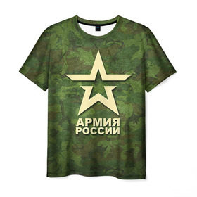 Мужская футболка 3D с принтом Армия России в Новосибирске, 100% полиэфир | прямой крой, круглый вырез горловины, длина до линии бедер | армия россии