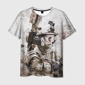 Мужская футболка 3D с принтом ФСБ Альфа в Новосибирске, 100% полиэфир | прямой крой, круглый вырез горловины, длина до линии бедер | армия | военный | рф | служба | стрелок | структура