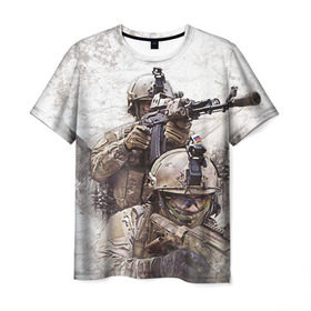 Мужская футболка 3D с принтом ФСБ Альфа в Новосибирске, 100% полиэфир | прямой крой, круглый вырез горловины, длина до линии бедер | армия | военный | рф | служба | стрелок | структура