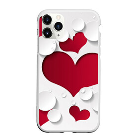Чехол для iPhone 11 Pro матовый с принтом Сердца в Новосибирске, Силикон |  | любовь | орнамент | праздник | сердца