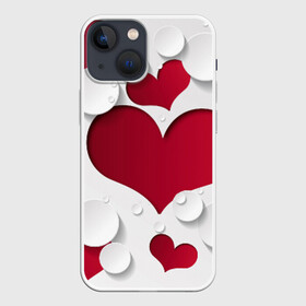 Чехол для iPhone 13 mini с принтом Сердца в Новосибирске,  |  | любовь | орнамент | праздник | сердца