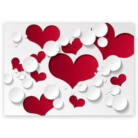 Поздравительная открытка с принтом Сердца в Новосибирске, 100% бумага | плотность бумаги 280 г/м2, матовая, на обратной стороне линовка и место для марки
 | любовь | орнамент | праздник | сердца