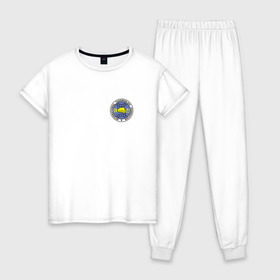 Женская пижама хлопок с принтом Taekwondo ITF в Новосибирске, 100% хлопок | брюки и футболка прямого кроя, без карманов, на брюках мягкая резинка на поясе и по низу штанин | тхэквондо
