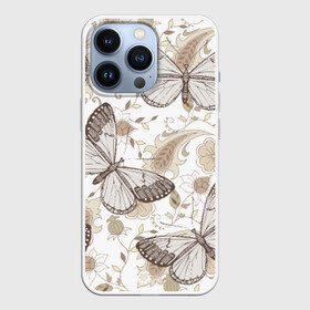 Чехол для iPhone 13 Pro с принтом Бабочки в Новосибирске,  |  | бабочки | лето | орнамент | цветы