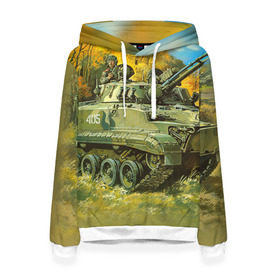 Женская толстовка 3D с принтом Военная техника в Новосибирске, 100% полиэстер  | двухслойный капюшон со шнурком для регулировки, мягкие манжеты на рукавах и по низу толстовки, спереди карман-кенгуру с мягким внутренним слоем. | tank | танки