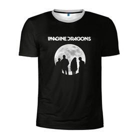 Мужская футболка 3D спортивная с принтом Imagine dragons в Новосибирске, 100% полиэстер с улучшенными характеристиками | приталенный силуэт, круглая горловина, широкие плечи, сужается к линии бедра | dragons | imagine | rock | драгонз | имэджн | рок