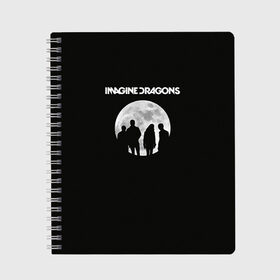 Тетрадь с принтом Imagine dragons в Новосибирске, 100% бумага | 48 листов, плотность листов — 60 г/м2, плотность картонной обложки — 250 г/м2. Листы скреплены сбоку удобной пружинной спиралью. Уголки страниц и обложки скругленные. Цвет линий — светло-серый
 | dragons | imagine | rock | драгонз | имэджн | рок