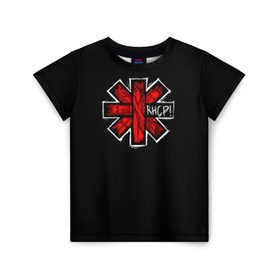 Детская футболка 3D с принтом Red Hot Chili Peppers в Новосибирске, 100% гипоаллергенный полиэфир | прямой крой, круглый вырез горловины, длина до линии бедер, чуть спущенное плечо, ткань немного тянется | chili | heavy | hot | metal | peppers | red | rhcp | rock | trash | кидис | метал | рок | хеви | энтони