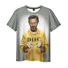 Мужская футболка 3D с принтом Доктор Хаус в Новосибирске, 100% полиэфир | прямой крой, круглый вырез горловины, длина до линии бедер | doctor | house | все лгут | доктор | лори | хауз | хаус | хью