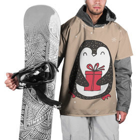 Накидка на куртку 3D с принтом Пингвин с подарком в Новосибирске, 100% полиэстер |  | Тематика изображения на принте: пингвин