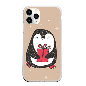 Чехол для iPhone 11 Pro Max матовый с принтом Пингвин с подарком в Новосибирске, Силикон |  | пингвин