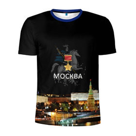 Мужская футболка 3D спортивная с принтом Город-герой Москва в Новосибирске, 100% полиэстер с улучшенными характеристиками | приталенный силуэт, круглая горловина, широкие плечи, сужается к линии бедра | город герой москва.города герои | кремль | москва | победоносец | столица