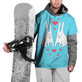 Накидка на куртку 3D с принтом Зай и зая в Новосибирске, 100% полиэстер |  | 14 февраля | bear | love | teddy | валентин | влюбленный | зайчик | зая | заяц | любовь | милый | рисунок | сердечко | сердце