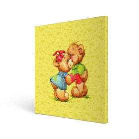 Холст квадратный с принтом Влюбленные мишки в Новосибирске, 100% ПВХ |  | 14 февраля | bear | love | teddy | валентин | влюбленный | любовь | милый | мишка | рисунок | сердечко | сердце