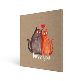 Холст квадратный с принтом Влюбленные котики в Новосибирске, 100% ПВХ |  | 14 февраля | bear | love | teddy | валентин | влюбленный | киска | кот | котик | любовь | милый | рисунок | сердечко | сердце