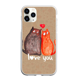 Чехол для iPhone 11 Pro матовый с принтом Влюбленные котики в Новосибирске, Силикон |  | 14 февраля | bear | love | teddy | валентин | влюбленный | киска | кот | котик | любовь | милый | рисунок | сердечко | сердце