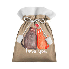 Подарочный 3D мешок с принтом Влюбленные котики в Новосибирске, 100% полиэстер | Размер: 29*39 см | 14 февраля | bear | love | teddy | валентин | влюбленный | киска | кот | котик | любовь | милый | рисунок | сердечко | сердце