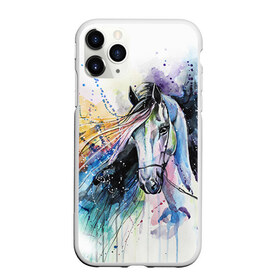 Чехол для iPhone 11 Pro матовый с принтом Лошадь Арт 3 в Новосибирске, Силикон |  | horse | horseshoe | акварель | головалошади | грива | жеребец | животные | конь | лошадь | лошадьскрыльями | подкова | природа | рисуноккрасками