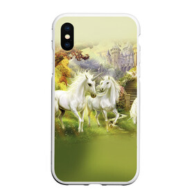 Чехол для iPhone XS Max матовый с принтом Единороги в Новосибирске, Силикон | Область печати: задняя сторона чехла, без боковых панелей | horse | horseshoe | акварель | головалошади | грива | единорог | жеребец | животные | конь | лошадь | лошадьскрыльями | подкова | природа | рисуноккрасками