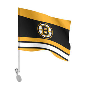 Флаг для автомобиля с принтом Boston Bruins в Новосибирске, 100% полиэстер | Размер: 30*21 см | boston bruins | hockey | nhl | нхл | спорт | хоккей
