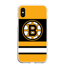 Чехол для iPhone XS Max матовый с принтом Boston Bruins в Новосибирске, Силикон | Область печати: задняя сторона чехла, без боковых панелей | Тематика изображения на принте: boston bruins | hockey | nhl | нхл | спорт | хоккей