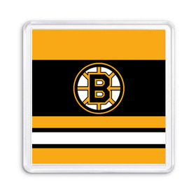 Магнит 55*55 с принтом Boston Bruins в Новосибирске, Пластик | Размер: 65*65 мм; Размер печати: 55*55 мм | Тематика изображения на принте: boston bruins | hockey | nhl | нхл | спорт | хоккей