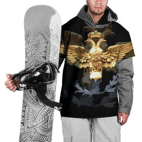Накидка на куртку 3D с принтом Золотой орел в Новосибирске, 100% полиэстер |  | герб | двуглавый | золото | золотой орел | россия