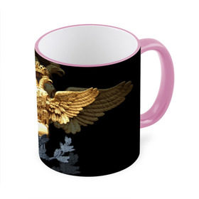 Кружка 3D с принтом Золотой орел в Новосибирске, керамика | ёмкость 330 мл | герб | двуглавый | золото | золотой орел | россия