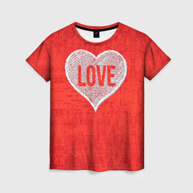 Женская футболка 3D с принтом Love в Новосибирске, 100% полиэфир ( синтетическое хлопкоподобное полотно) | прямой крой, круглый вырез горловины, длина до линии бедер | 14 февраля | love | влюбленный | любовь | рисунок | сердечки | сердечко | сердце