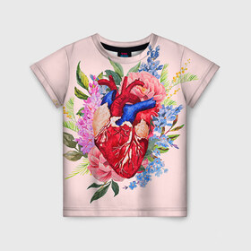 Детская футболка 3D с принтом Cердечко в Новосибирске, 100% гипоаллергенный полиэфир | прямой крой, круглый вырез горловины, длина до линии бедер, чуть спущенное плечо, ткань немного тянется | 14 февраля | love | влюбленный | любовь | рисунок | сердечки | сердечко | сердце