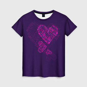 Женская футболка 3D с принтом Облака любви в Новосибирске, 100% полиэфир ( синтетическое хлопкоподобное полотно) | прямой крой, круглый вырез горловины, длина до линии бедер | 14 февраля | love | влюбленный | любовь | рисунок | сердечки | сердечко | сердце